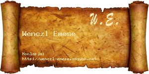 Wenczl Emese névjegykártya